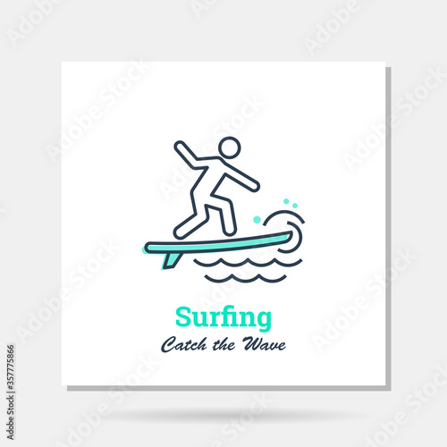 Vector simple company logo example for surfing