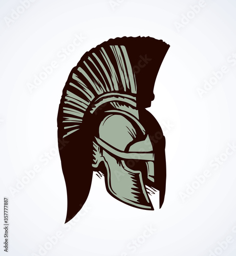Spartan helmet. Vector drawing