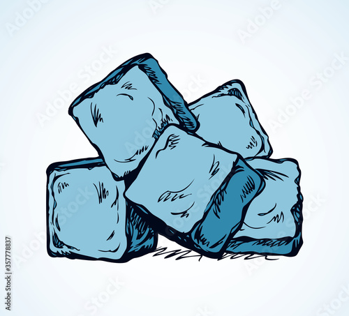 Ice cubes. Vector drawing