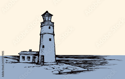Lighthouse. Vector drawing