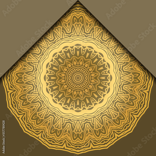 Luxury background. with gold mandala Vector card template.