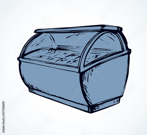 Freezer to store. Vector drawing