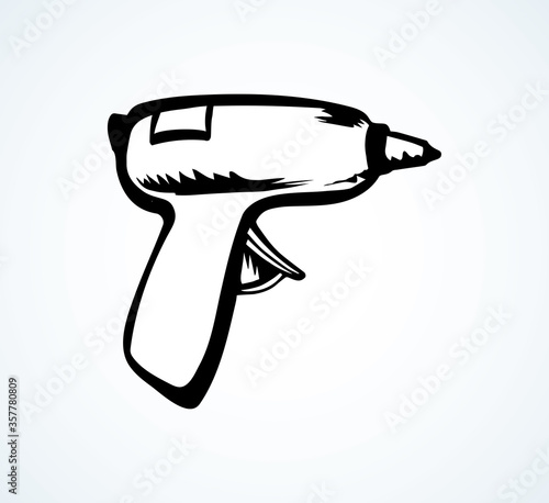 Glue gun. Vector drawing