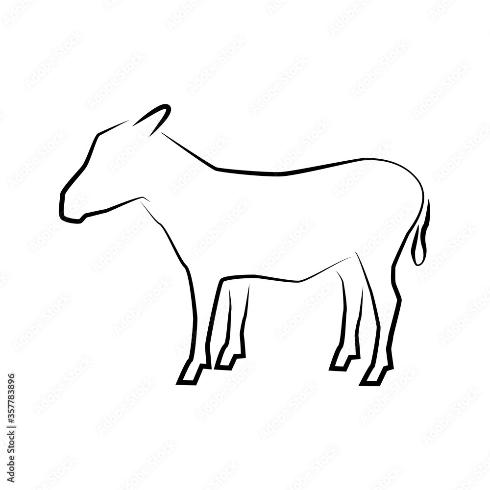 Logo of donkey full length isolated on white. Logo of donkey full length isolated on white.