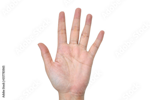 Women girl palm hand open high five