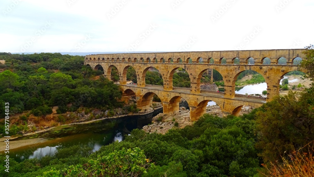 Europe, France, Occitanie, Gard, village of Vers Pont du Gard, the Pont du Gard