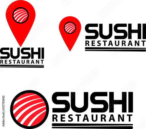 Vector sushi logo combination. Japanese food and roll symbol or icon. Unique seafood logotype design template.