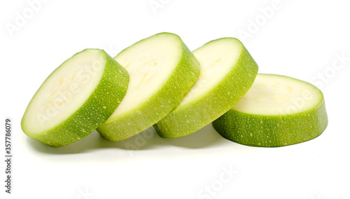 sliced cucumber isolated on white