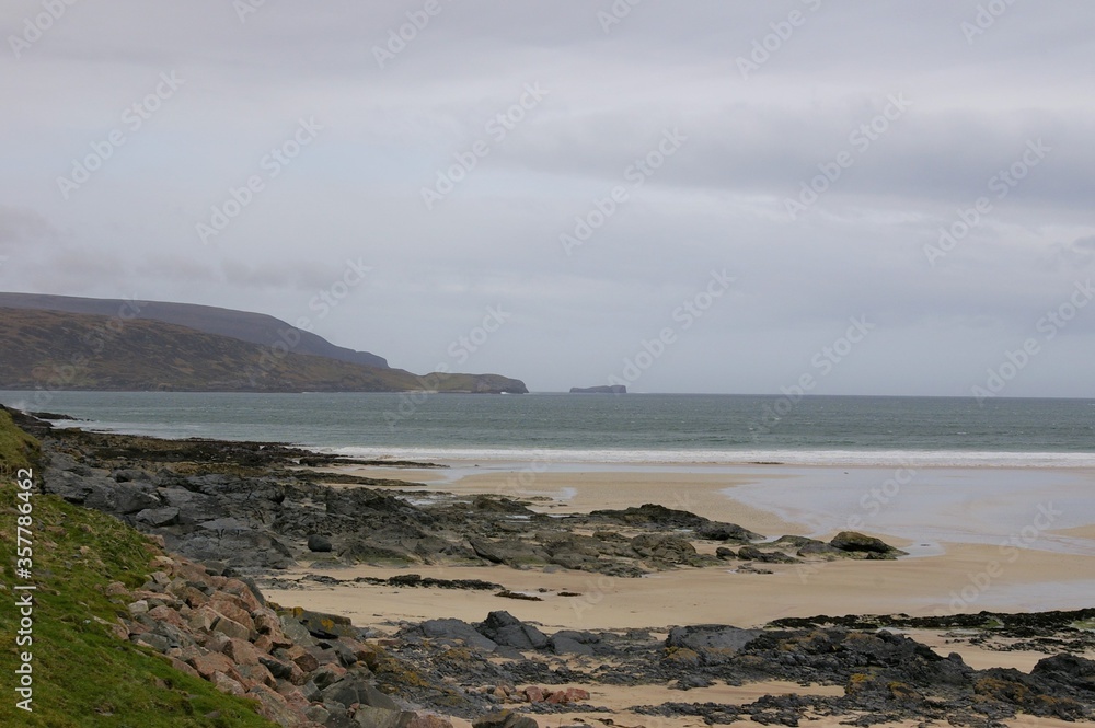 The sandy, wild and desolate local beach at Durness, Sutherland, Scotland.