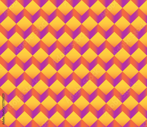 Seamless geometric pattern with diamonds and zigzag waves. An ornament made of combined cubes. Stock illustration for web and print, textiles, scrapbooking, wallpaper, background and wrapping paper.