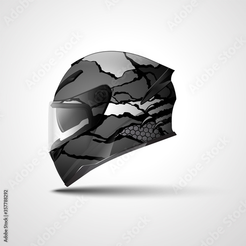 Racing Sport helmet wrap decal and vinyl sticker design