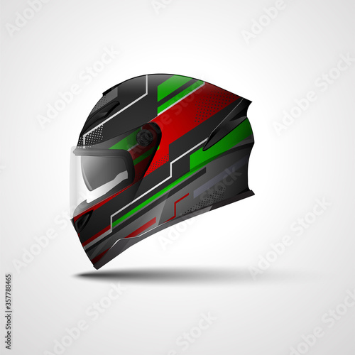 Racing Sport helmet wrap decal and vinyl sticker design