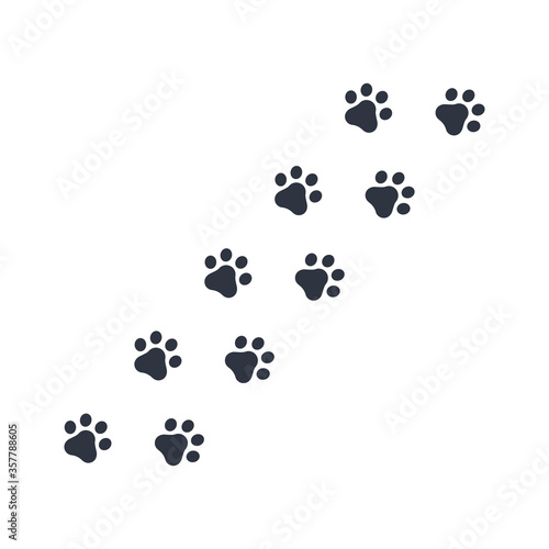 dog paws footprints. vector symbol on white background