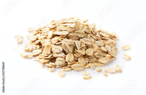 Oatmeal on a white background.