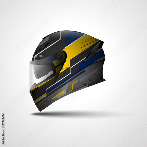 Racing Sport helmet wrap decal and vinyl sticker design