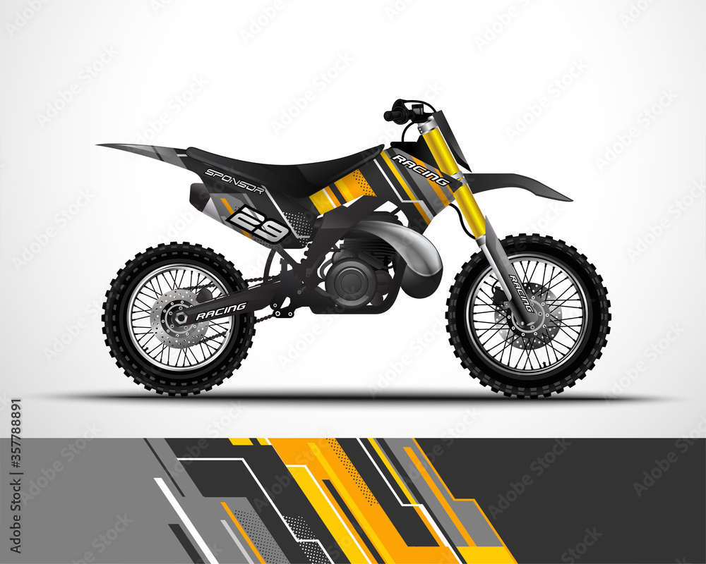 Motocross wrap decal and vinyl sticker design. Motocross wrap decal and vinyl sticker design.