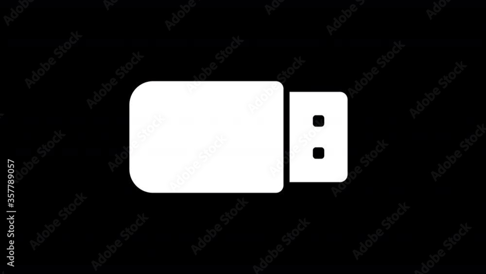From the Glitch effect arises usb drive symbol. Then the TV turns off. Alpha channel Premultiplied - Matted with color black From the Glitch effect arises usb drive symbol. Then the TV turns off. Alpha channel Premultiplied - Matted with color black
