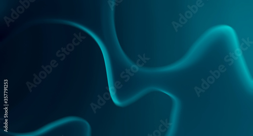 Abstract blurry sea-green background with neon accents. 3D rendering.