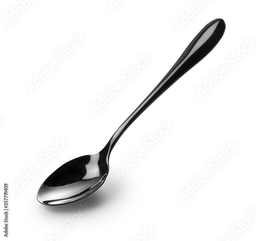 Black spoon on a white background