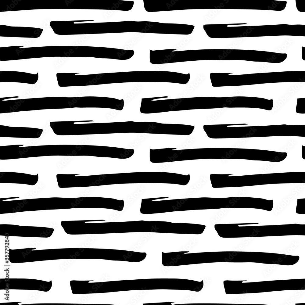 Set of 12 seamless texture. Drops, points, lines, stripes, circles, squares, rectangles. Abstract forms drawn a wide pen and ink. Backgrounds in black and white. Hand drawn. Vector illustration.