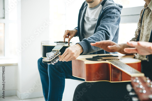 Learning to play the guitar