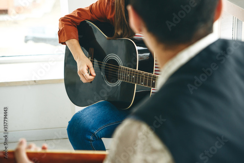 Learning to play the guitar
