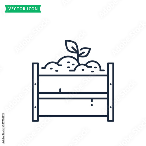 Compost pile line icon. Zero waste symbol. Vector.