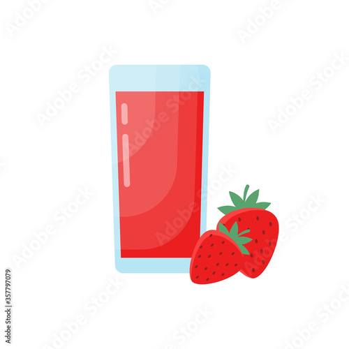 Strawberry juice vector flat design