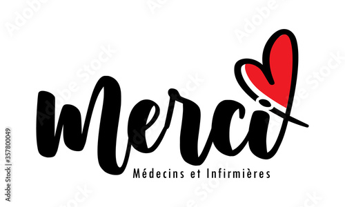 Merci, héros de la santé. Devis pour les médecins, les infirmières, les professionnels de la santé luttant contre le coronavirus. typographie vectorielle, lettrage.