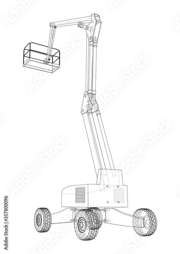 Aerial platform concept outline. Vector