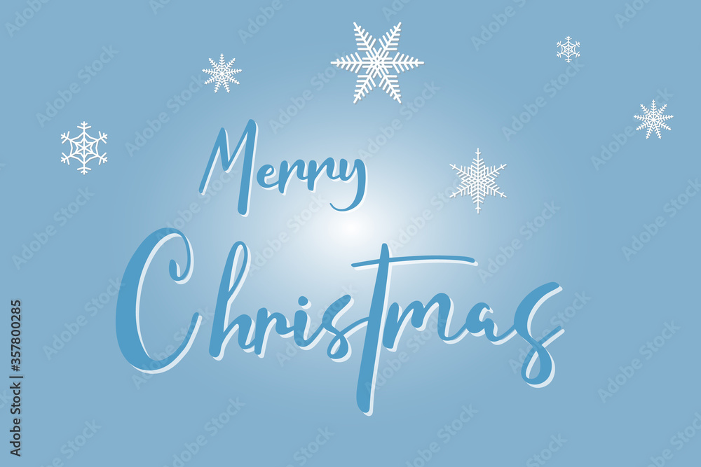 Merry Christmas hand lettering text with snowflakes Merry Christmas hand lettering text with snowflakes