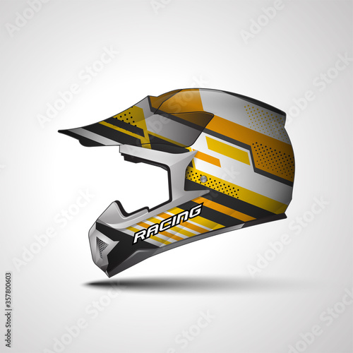 Racing Sport helmet wrap decal and vinyl sticker design.