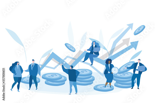 People move to their goal, move up motivation, The way to achieve the goal success, Vector illustration for web banner, infographics, mobile. 