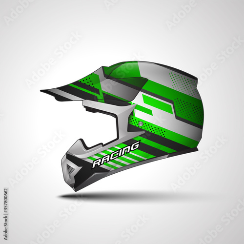 Racing Sport helmet wrap decal and vinyl sticker design.