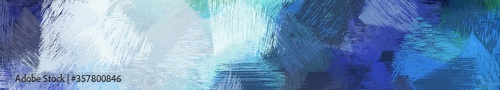 wide landscape graphic with modern brush strokes background with powder blue, dark slate blue and sky blue. can be used for wallpaper, cards, poster or banner