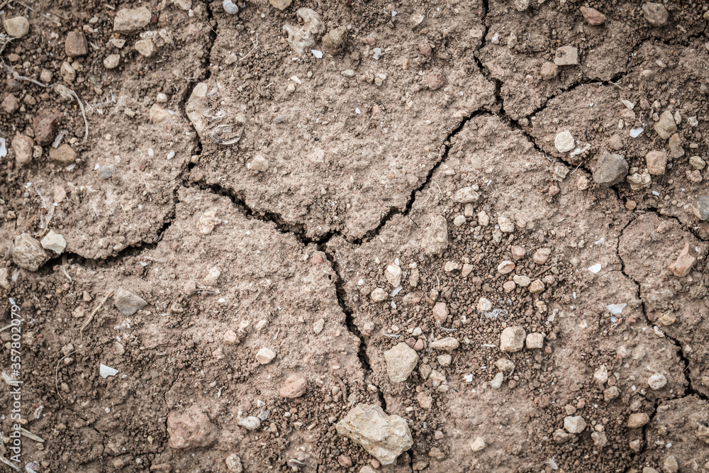 Fototapeta premium dry cracked earth, land, ground, soil