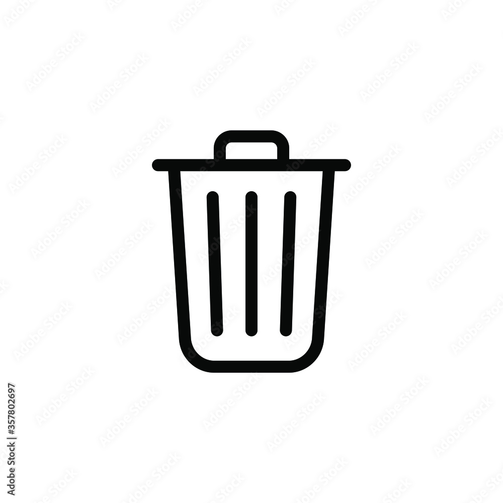 Trashcan icon. Carbage can symbol. Flat shape delete sign. Trash container and recycling bin logo. Vector illustration image. Isolated on white background. Trashcan icon. Carbage can symbol. Flat shape delete sign. Trash container and recycling bin logo. Vector illustration image. Isolated on white background.