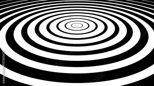 Black and white circle pattern. The circle expands. Loop with the same movement. 3D rendering