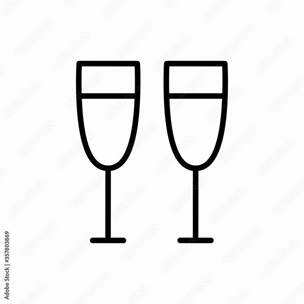 Outline champagne glass icon.Champagne glass vector illustration. Symbol for web and mobile Outline champagne glass icon.Champagne glass vector illustration. Symbol for web and mobile