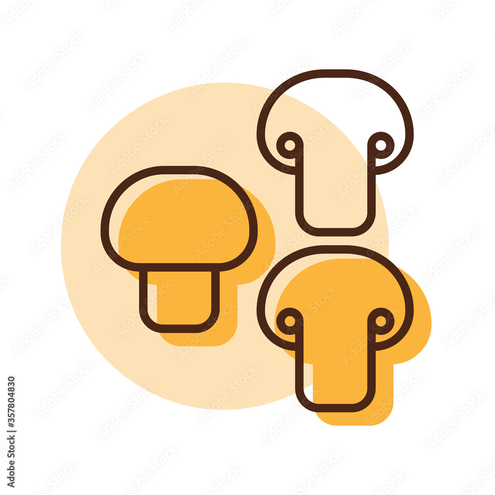 Obraz premium Mushroom vector icon. Vegetable symbol