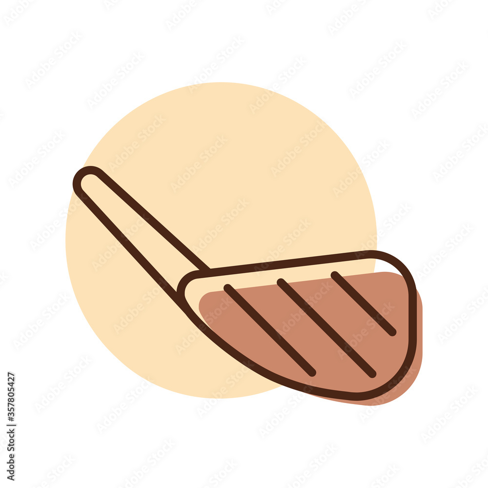 Single piece of chop lamb with bone vector icon Single piece of chop lamb with bone vector icon