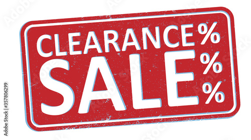 red grungy CLEARANCE SALE rubber stamp or sign vector illustration