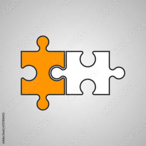 Abstract flat design concept with puzzle illustration on background collection