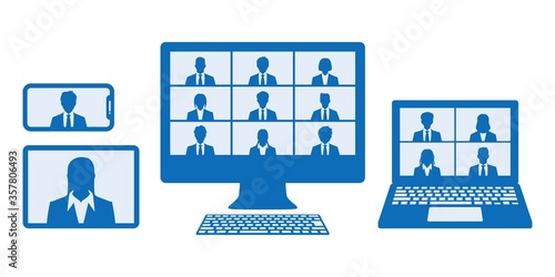 Business person having a video chat