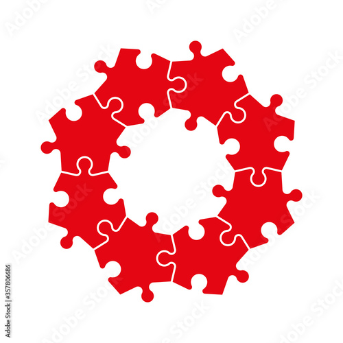 A lot of piece flat puzzle pattern presentation. Many step puzzles business background. Simple pattern. Section compare service banner. Puzzle illustration template simple shape. Abstract Background