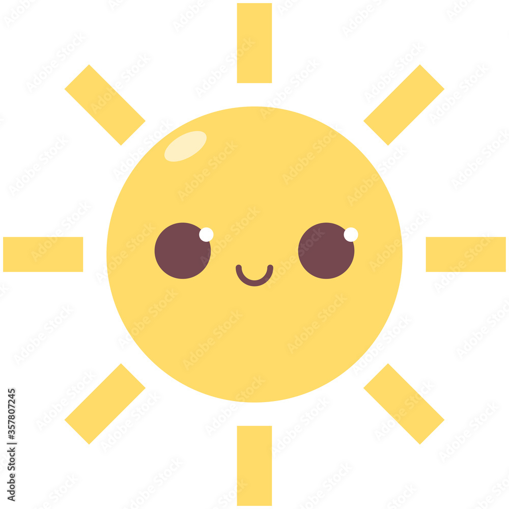 Cute sun vector cartoon character isolated on a white background. Cute sun vector cartoon character isolated on a white background.