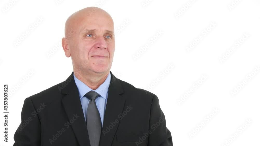 Businessman Portrait Making Hello Hand Gestures Businessman Portrait Making Hello Hand Gestures