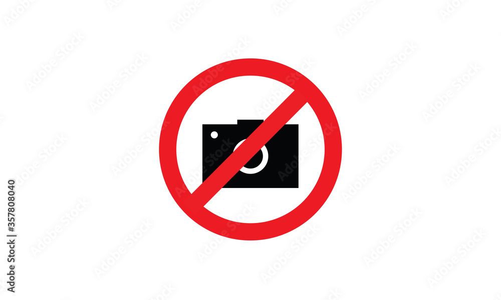 No cameras prohibition sign traffic red and white circle vector illustration No cameras prohibition sign traffic red and white circle vector illustration