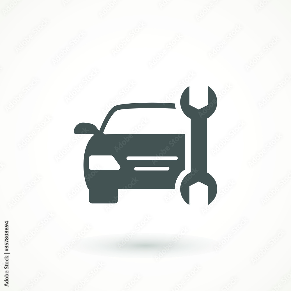 Car service Icon. Care repair logo. Auto mechanic work symbol. garage isolated on white background Car service Icon. Care repair logo. Auto mechanic work symbol. garage isolated on white background