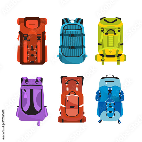 Backpacks set. Vector